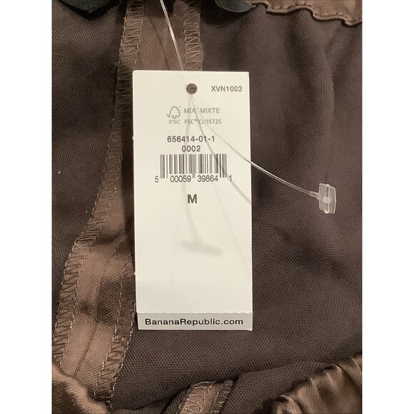 Banana Republic Silky Wide Leg Pants Drawstring Waist Medium Brown NWT - Picture 4 of 8